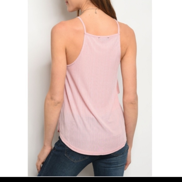 Rose Colored Ruffle Tank Top - Picture 4 of 5